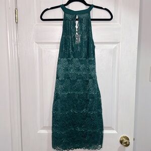 Guess Lace Peek-a-Boo Dress in Emerald Green size Medium
